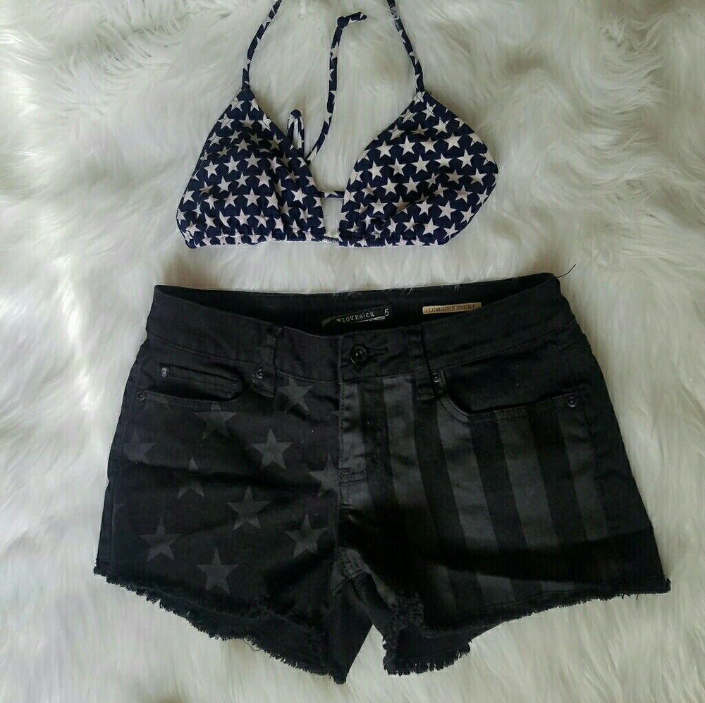 Lovesick Black Low-rise Shorts